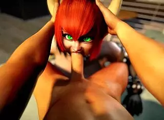 bowsette gets face fucked in pov mario parody