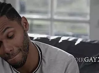 After failed marriage, he explores gay pleasures with muscular hunk's big black cock