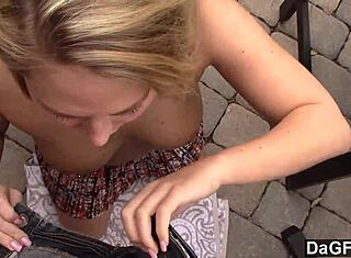 Dagfs - Carter Cruise krijgt haar harige kutje geslamd met creampie in POV.