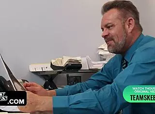 big daddy had bambi brooks riding his monster cock, deepthroat and blowjob included in the fun