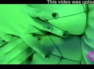 Pornstar Roxy Lights gets her pussy fucked intensely through fishnets.