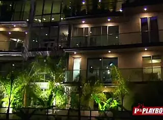 Swinger interracial sex in red room with strangers