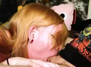 blonde wife delivers sloppy wet blowjob