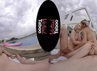 virtual taboo pool porn with blonde pov riding