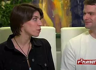 Swinger interracial sex in red room with strangers