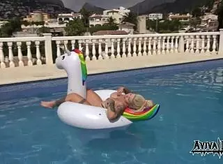 Aviva Rocks Masturbates On Unicorn With Big Tits
