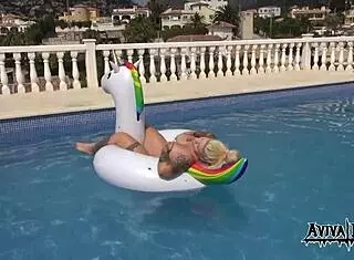 Aviva Rocks Masturbates On Unicorn With Big Tits