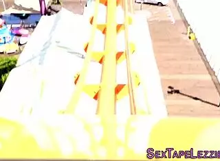 Two brunette lesbians film themselves riding faces passionately.