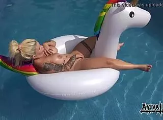 Aviva Rocks Masturbates On Unicorn With Big Tits
