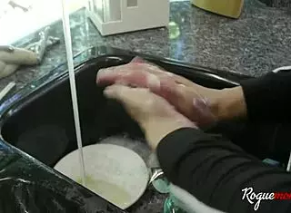 Becky Bandini services stepmom's pussy with her mouth.