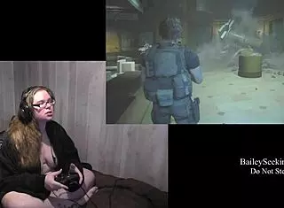 Naked BBW With Natural Tits Plays Resident Evil 3 Part 8