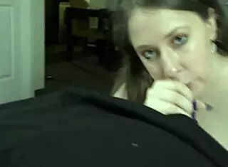 brooke bliss, the cute brunette, gives an awesome blowjob in pov