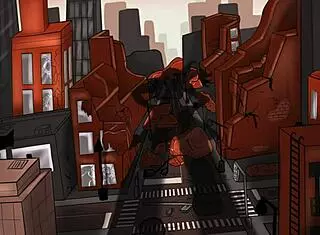 The halloween goddess towers over everyone with her huge presence