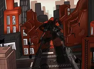 The halloween goddess towers over everyone with her huge presence