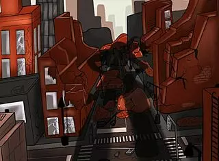 The halloween goddess towers over everyone with her huge presence