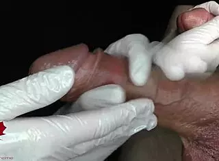 Intimate Medical Extraction of Sperm Sample Close Up