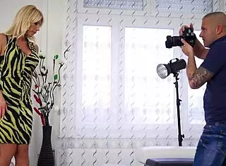 milf tiffany rousso casually teases with black dildo then deepthroats and fingers herself