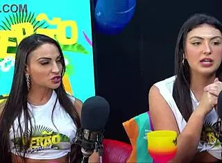 She kneels and licks intensely in California summer amateur action!