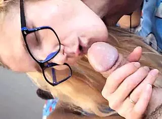 hot girl sucks boyfriend's dick hard then rides his cock to cumshot