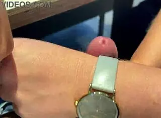 Milf Delivers Sloppy Handjob in Risky Public Fastfood Spot