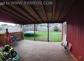 I watch my wife sucking and fucking on the back porch in broad daylight
