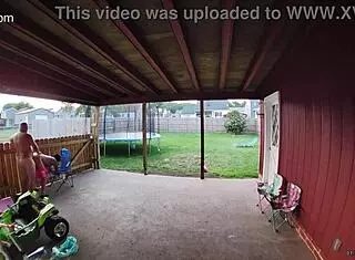 I watch my wife sucking and fucking on the back porch in broad daylight