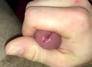 she's masturbating and gets a messy cumshot all over her belly before something