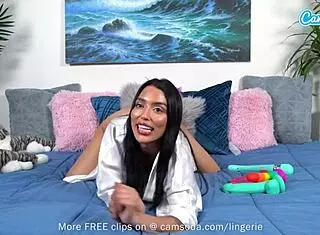 Cute brunette teen 18+ boldly stuffs her pussy with multiple toys on webcam, reaching intense orgasm in lingerie