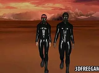 damn, sexy 3d redhead babe suckin cock