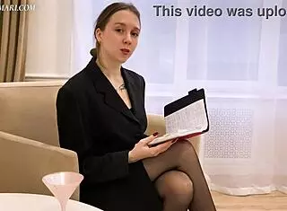 Watch as she coaches him into taking her strapon in this pov scene.