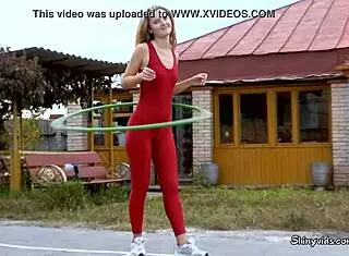 shiny spandex leggings and bikini videos unfold