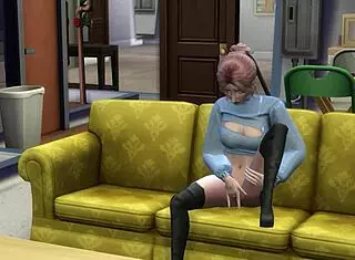 Nerdy virgin girl fucks for job in 3D hentai