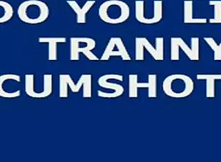 This tranny jerks off and cums hard