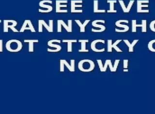 This tranny jerks off and cums hard