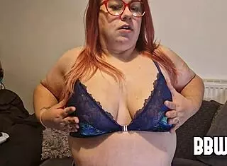 busty bbw wife passionately rubs her wet pussy then spanks her big ass