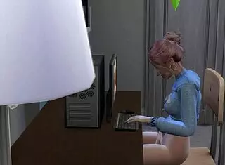 Nerdy virgin girl fucks for job in 3D hentai