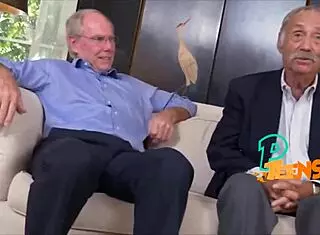 gorgeous teen pleasing an old guy