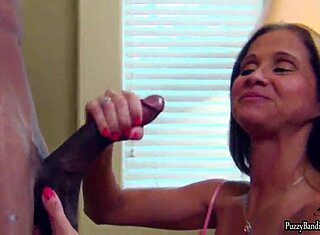 hot wife devours cum from massive 11-inch black cock