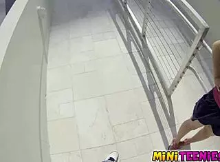 courtney's getting naughty in the public bathroom with a big cock 😏