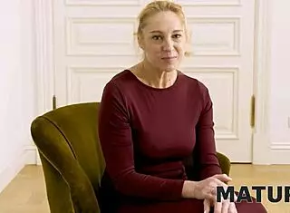 Mature guy fucks blonde interviewee doggystyle during casting.