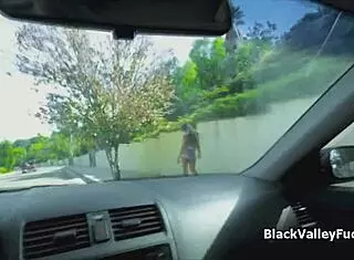 Picking Up Ebony Girl On Street For Quick Casting Interview