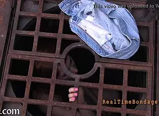 She's bound and gagged, getting punished hard! 😈