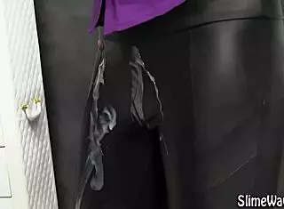 slimed wam bukkake babe gets messy! 😜