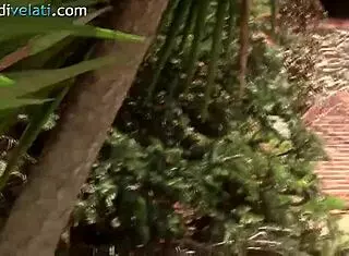 redhead in pantyhose teases feet outdoors