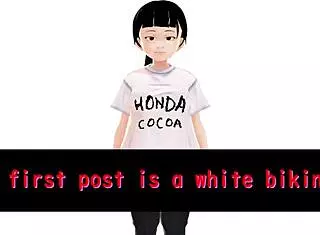 Honda Cocoa introduces herself in white bikini.