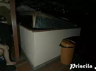 My curvy girlfriend wants to have sex with me in the gazebo