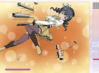 makishima saori feels excitement during arkanoid striptease game