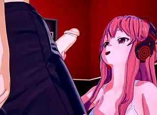 chelsea deepthroats a big cock and gets creampied in akama hentai