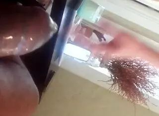 I'm getting my monster cock sucked by this nasty white slut in POV 😈