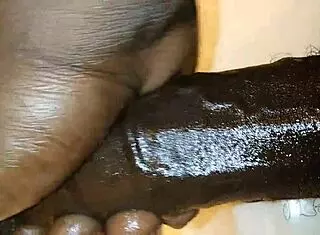 Massive Black Monster Cock with Prominent Veins Ready for Action